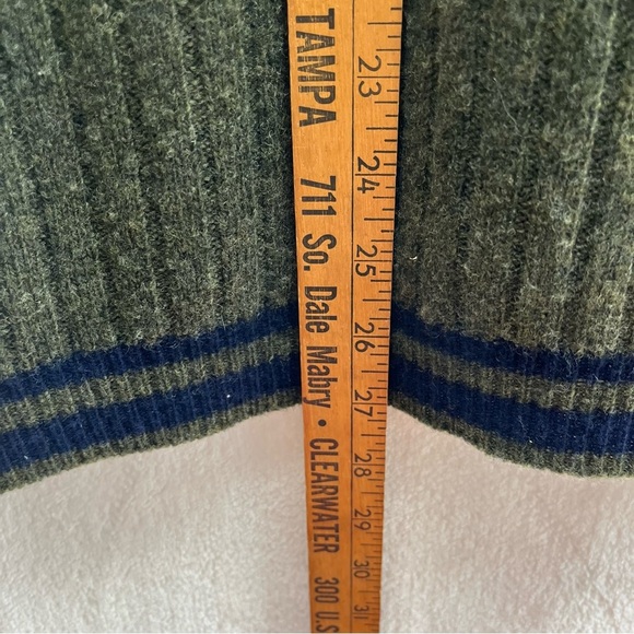 Vintage Structure Urban Wear Lambswool Wool Sweater Vest XL V Neck Blue/Green - Picture 7 of 7